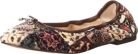 Sam Edelman Felicia Ivory Multi Slip On Rounded Toe Flexible Ballet Flats