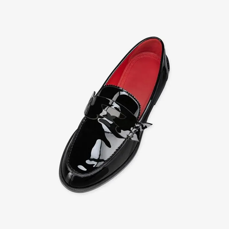 Sleek Patent Leather Penny Loafers