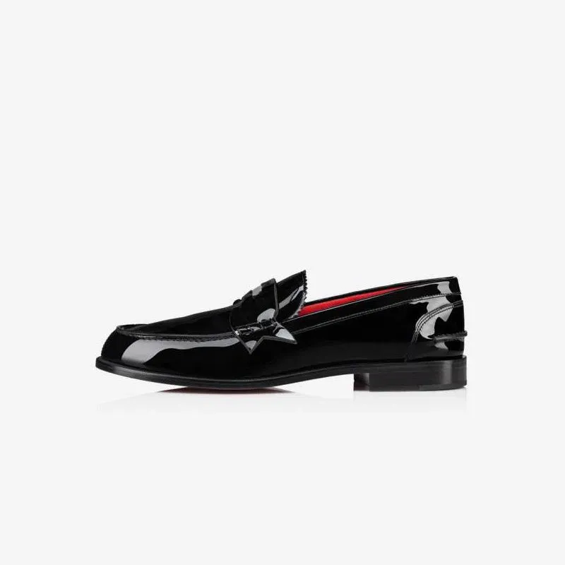 Sleek Patent Leather Penny Loafers