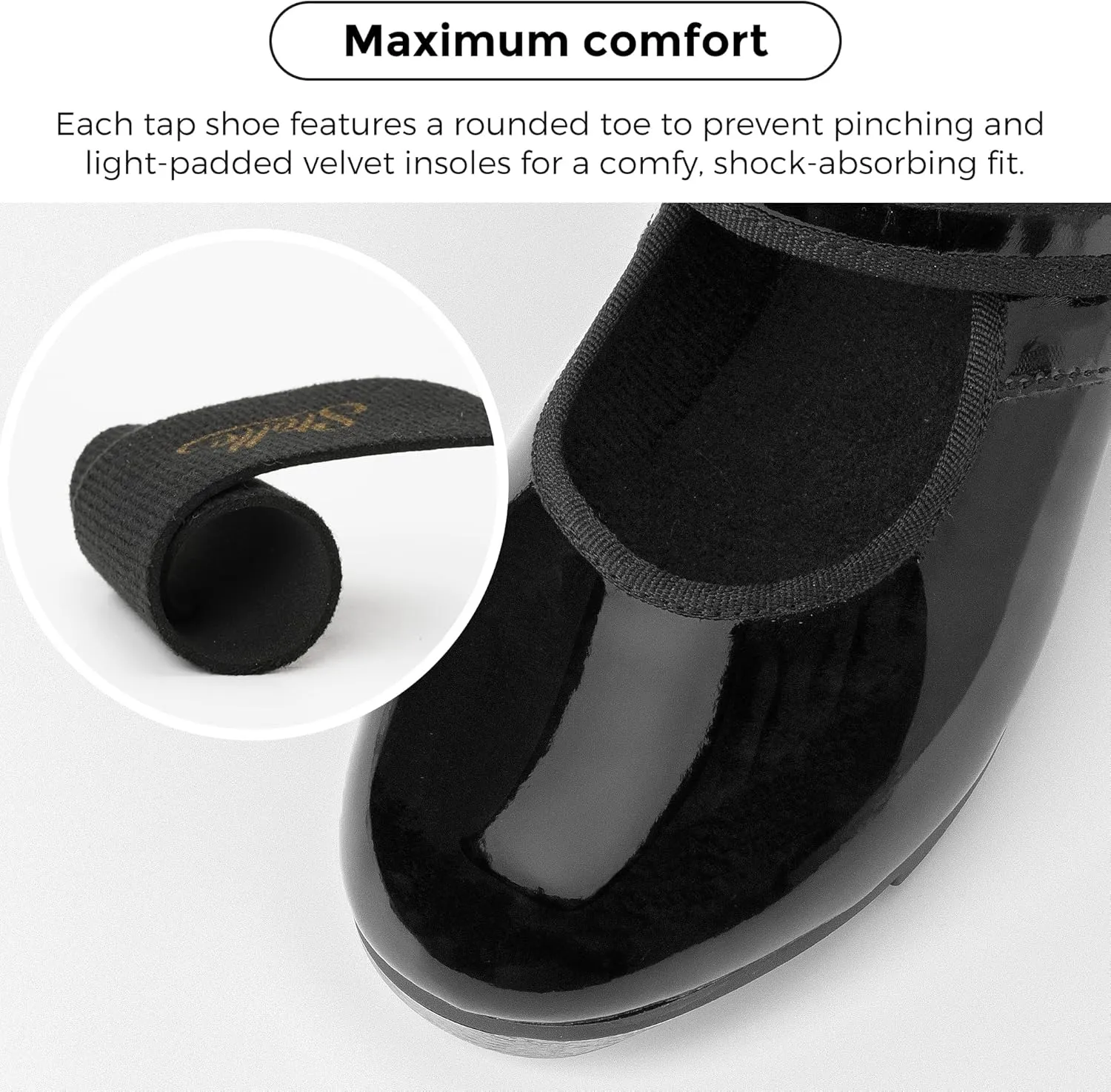 Stelle Tap Shoes for Girls Boys PU Leather Non-Slip Dance Shoes for Toddler/Little Kid/Big Kid