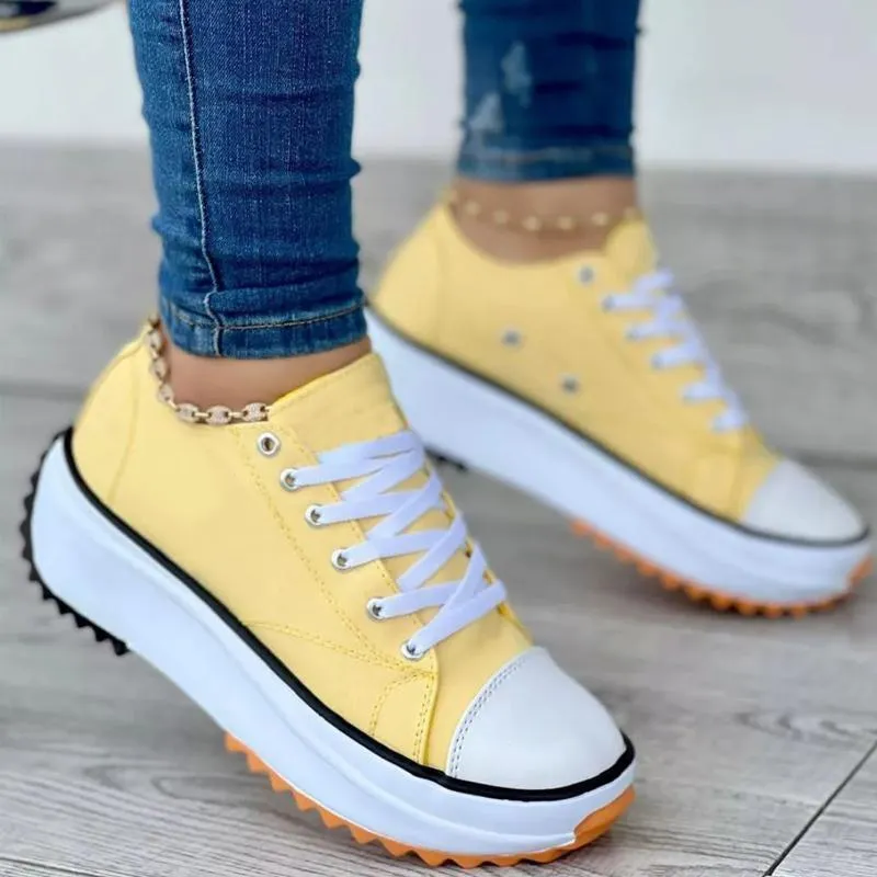 Thick-soled Canvas Sneakers