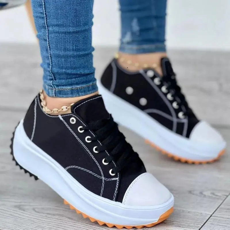 Thick-soled Canvas Sneakers