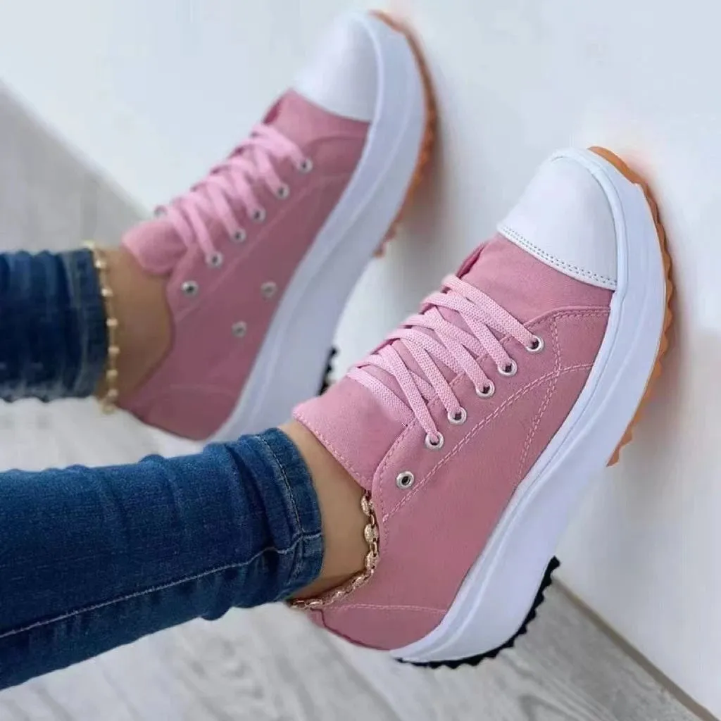 Thick-soled Canvas Sneakers