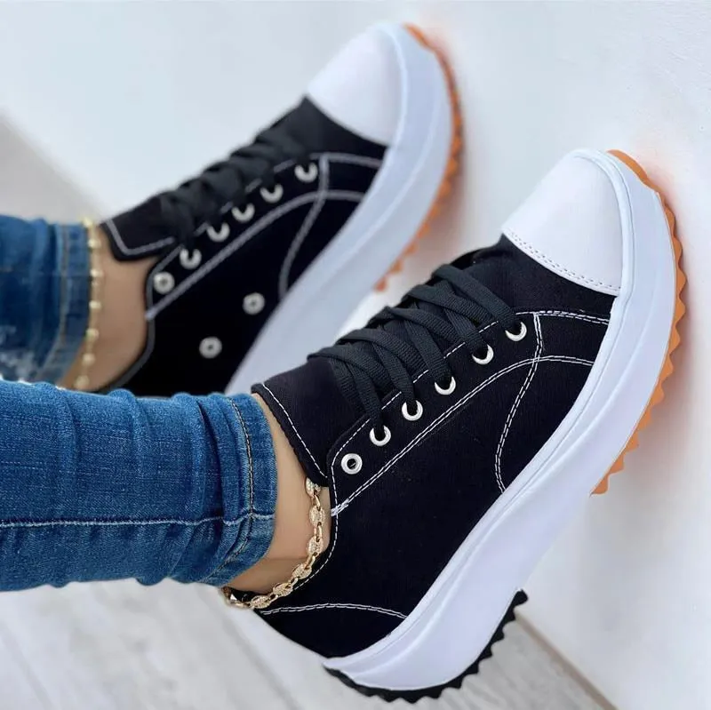 Thick-soled Canvas Sneakers