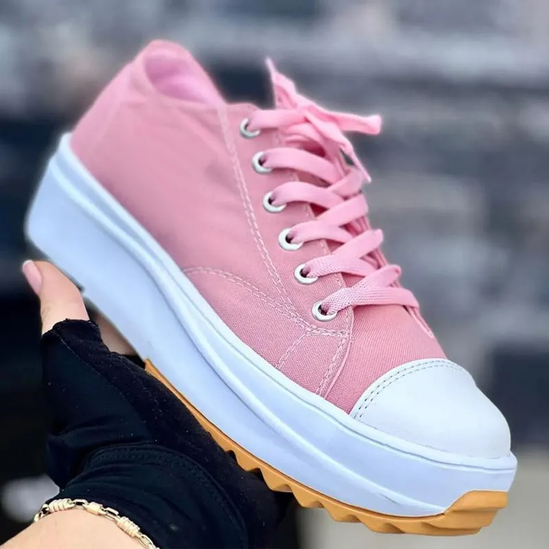 Thick-soled Canvas Sneakers