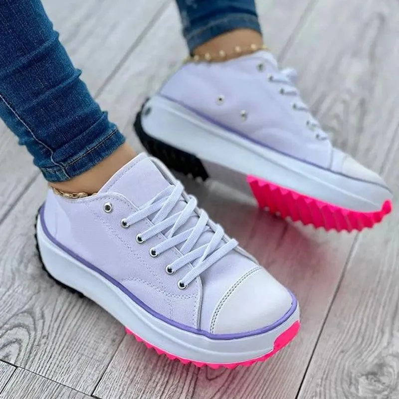 Thick-soled Canvas Sneakers