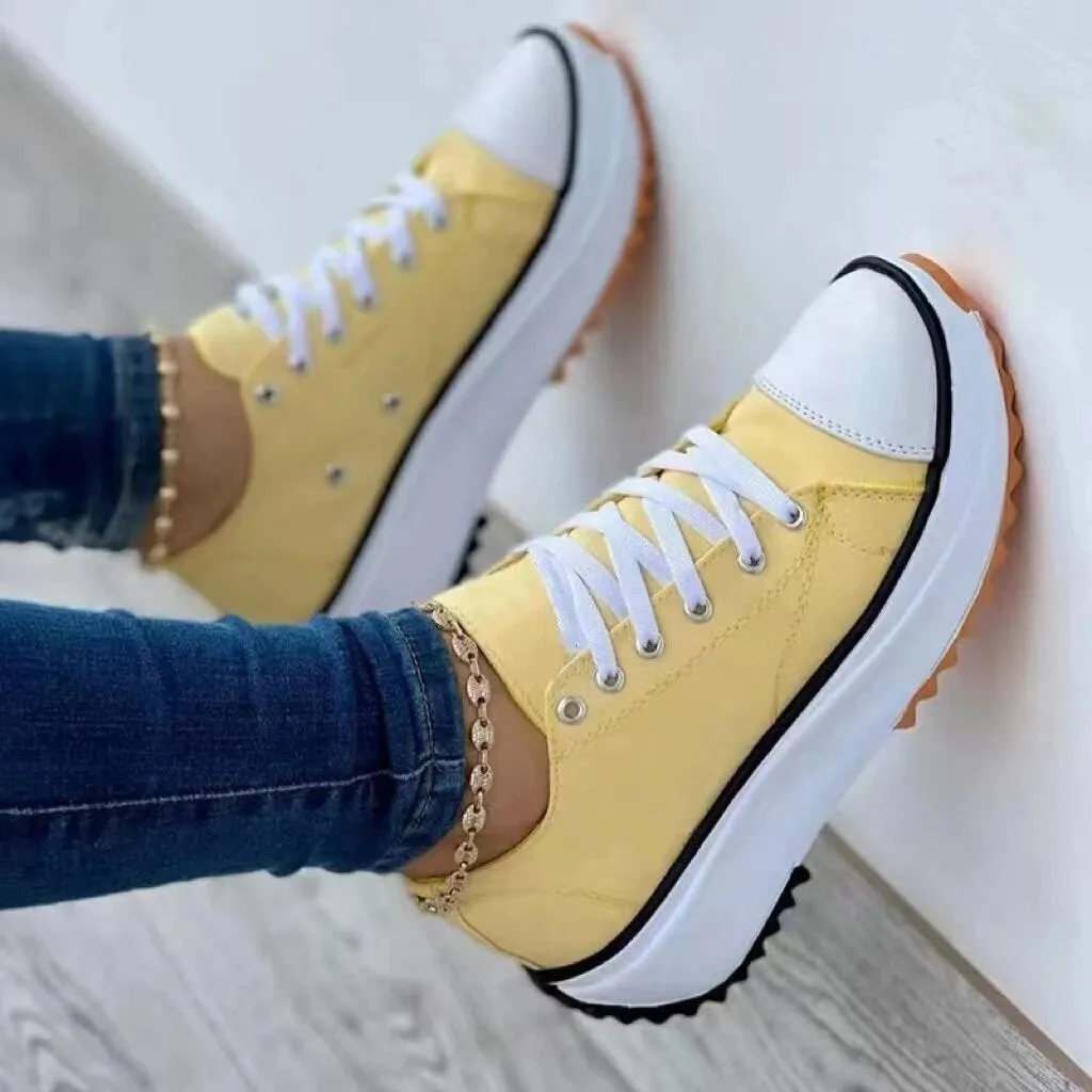 Thick-soled Canvas Sneakers