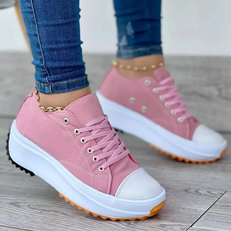 Thick-soled Canvas Sneakers
