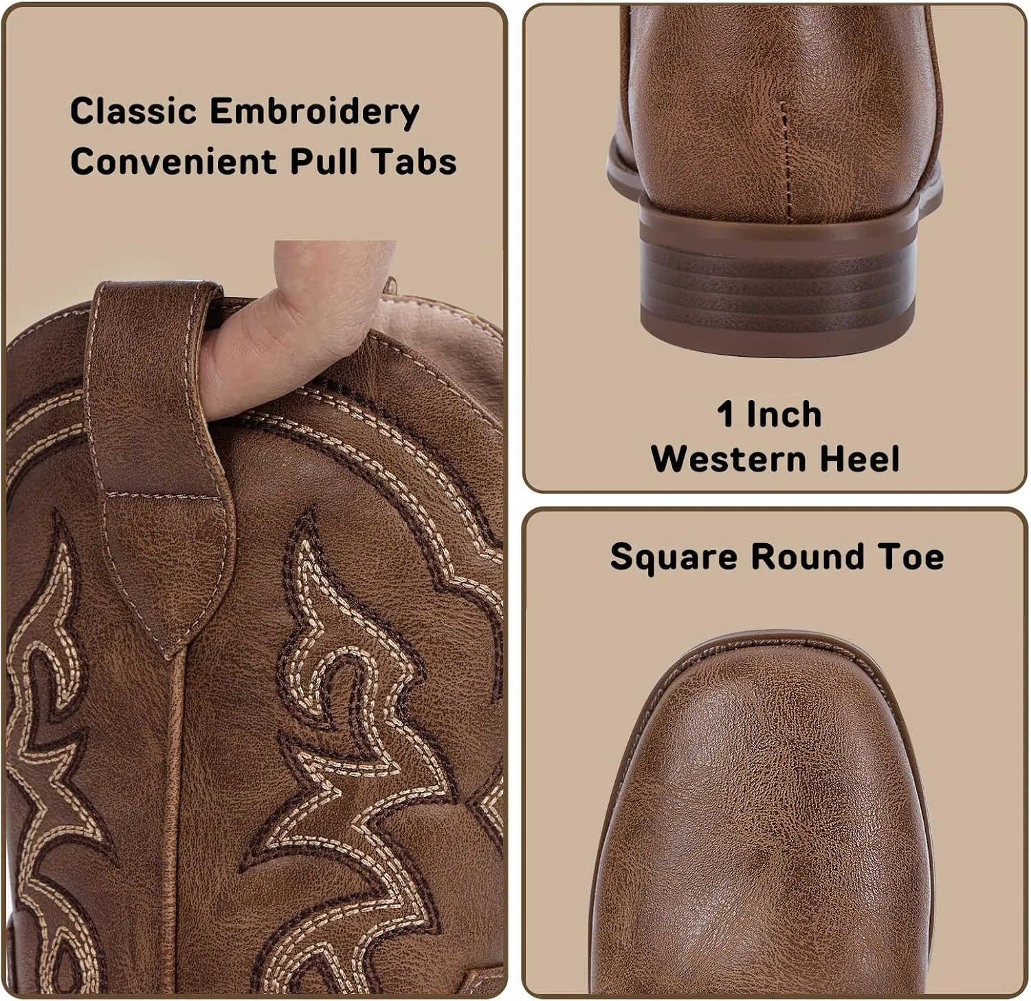 Toddler Girls Cowboy Boots - Cowgirl Western Boot for Kids Mid Calf Riding Shoes Little Kid/Big Kid