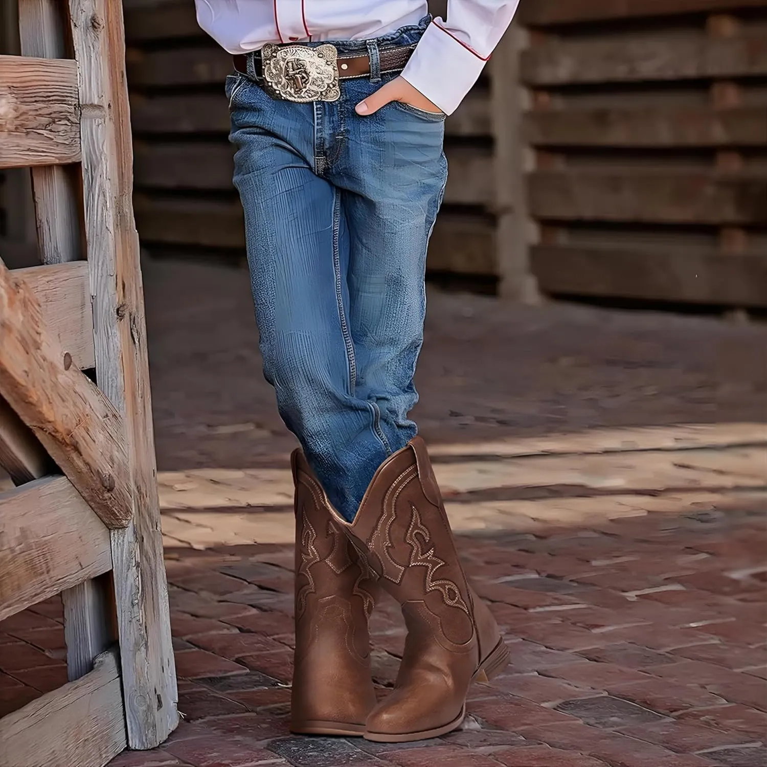 Toddler Girls Cowboy Boots - Cowgirl Western Boot for Kids Mid Calf Riding Shoes Little Kid/Big Kid