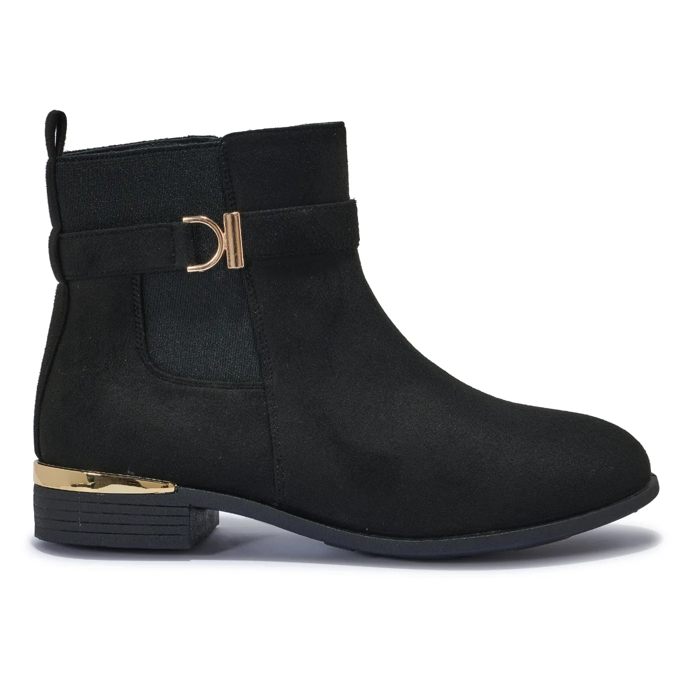 WFCHAT203 - WIDE FIT BASIC BUCKLE CHELSEA DETAIL ANKLE BOOT