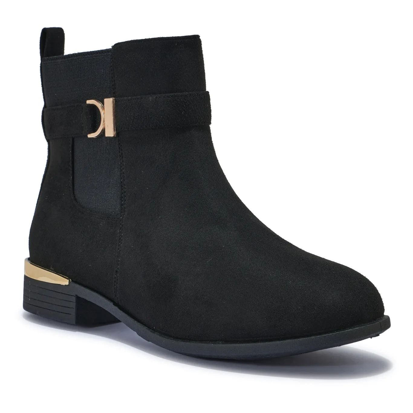 WFCHAT203 - WIDE FIT BASIC BUCKLE CHELSEA DETAIL ANKLE BOOT