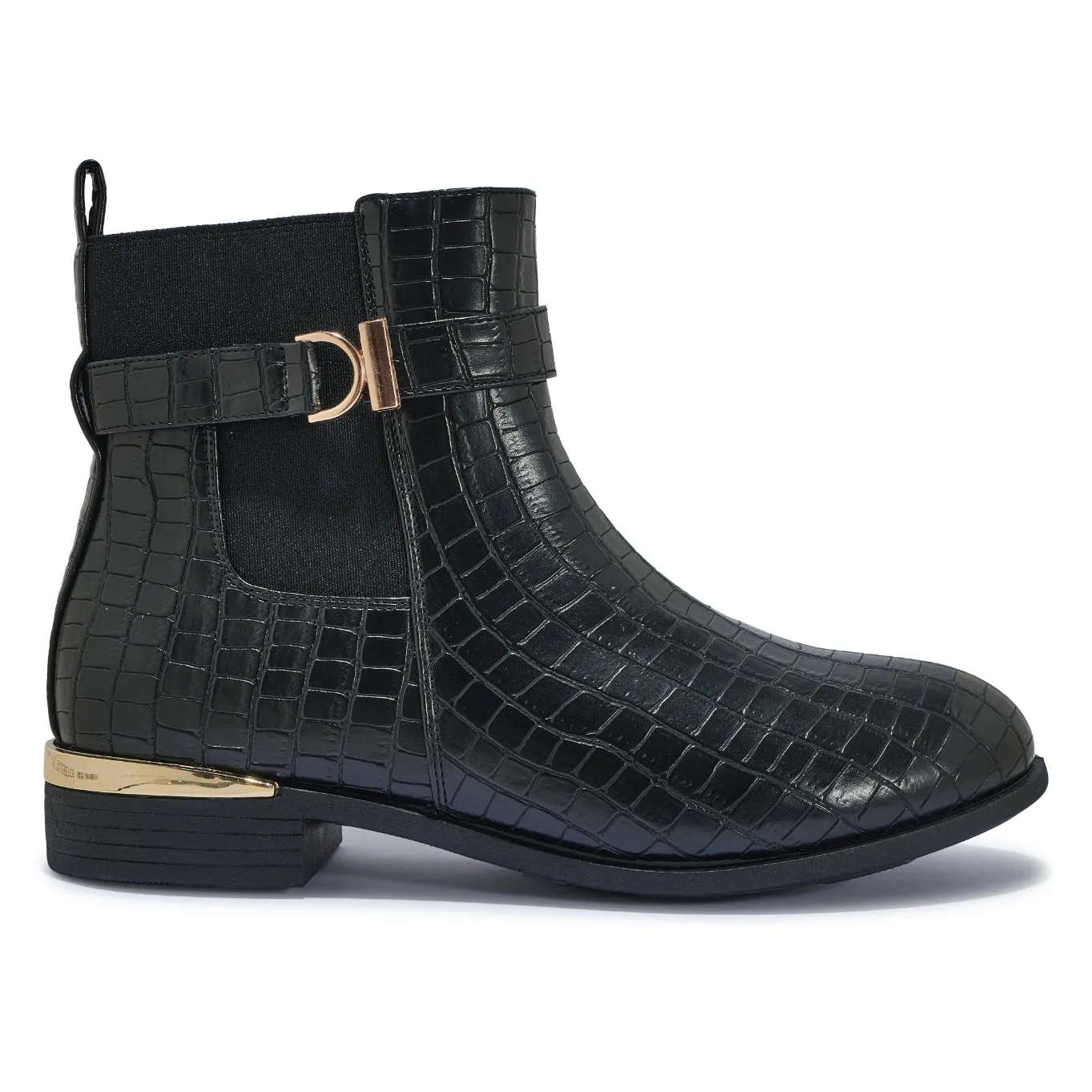 WFCHAT203 - WIDE FIT BASIC BUCKLE CHELSEA DETAIL ANKLE BOOT
